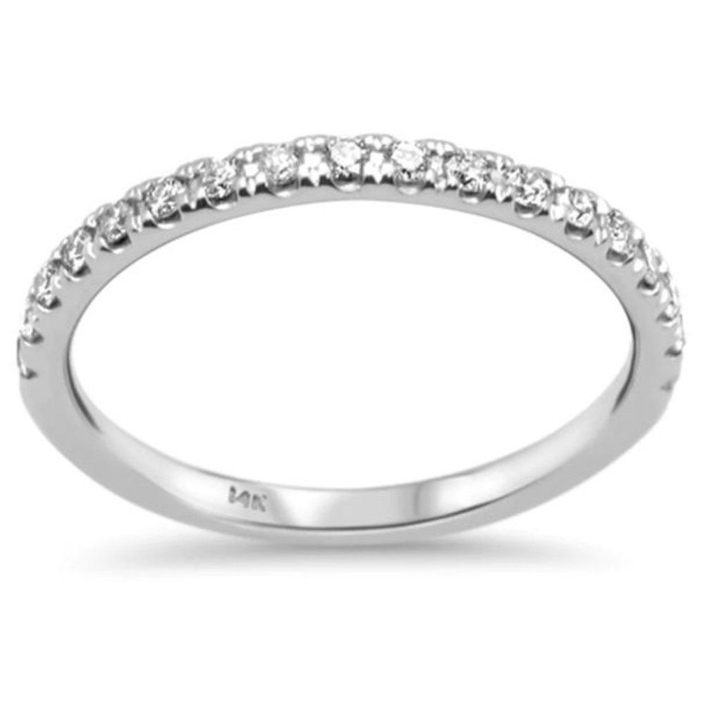 14K White Gold Diamond Ladies Diamond Band Ring Size 6.5 .26ct G SI